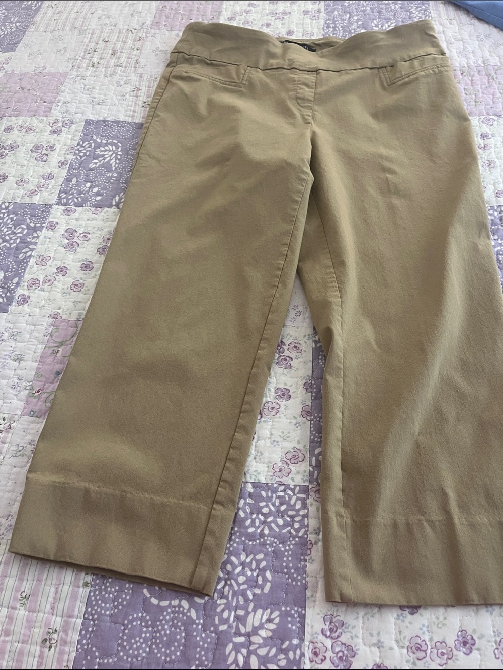 Zac & Rachel Cropped Wide Leg Pants in Khaki